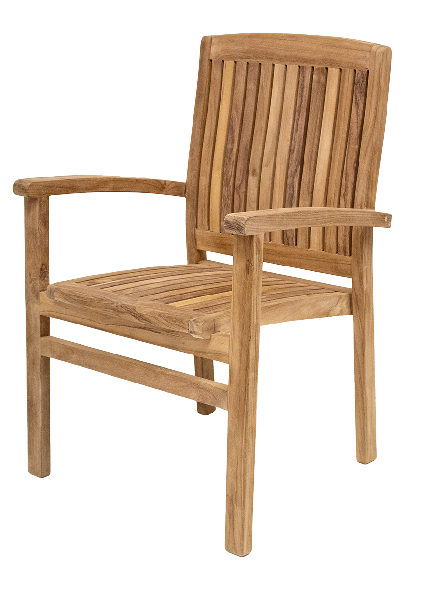 Gartenstuhl aus Teak – Serie Kassel – Stapelstuhl ergonomisch Gartenstuhl aus Teak – Serie Kassel – Stapelstuhl ergonomisch