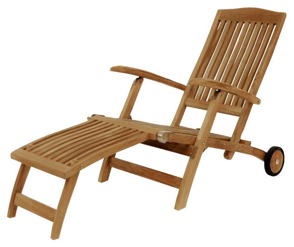Liegestuhl aus Teak – Serie Koblenz – ergonomisch mit Rollen Liegestuhl aus Teak – Serie Koblenz – ergonomisch mit Rollen