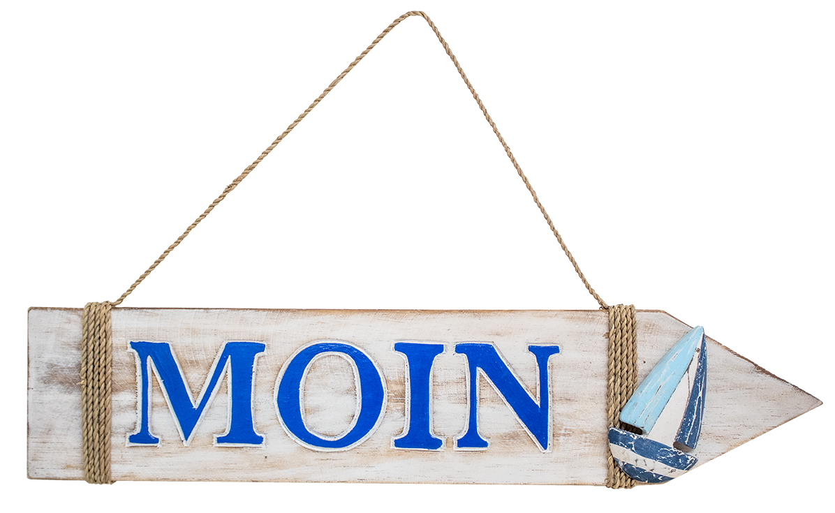 Richtungsschild mit "Moin" Richtungsschild mit "Moin"