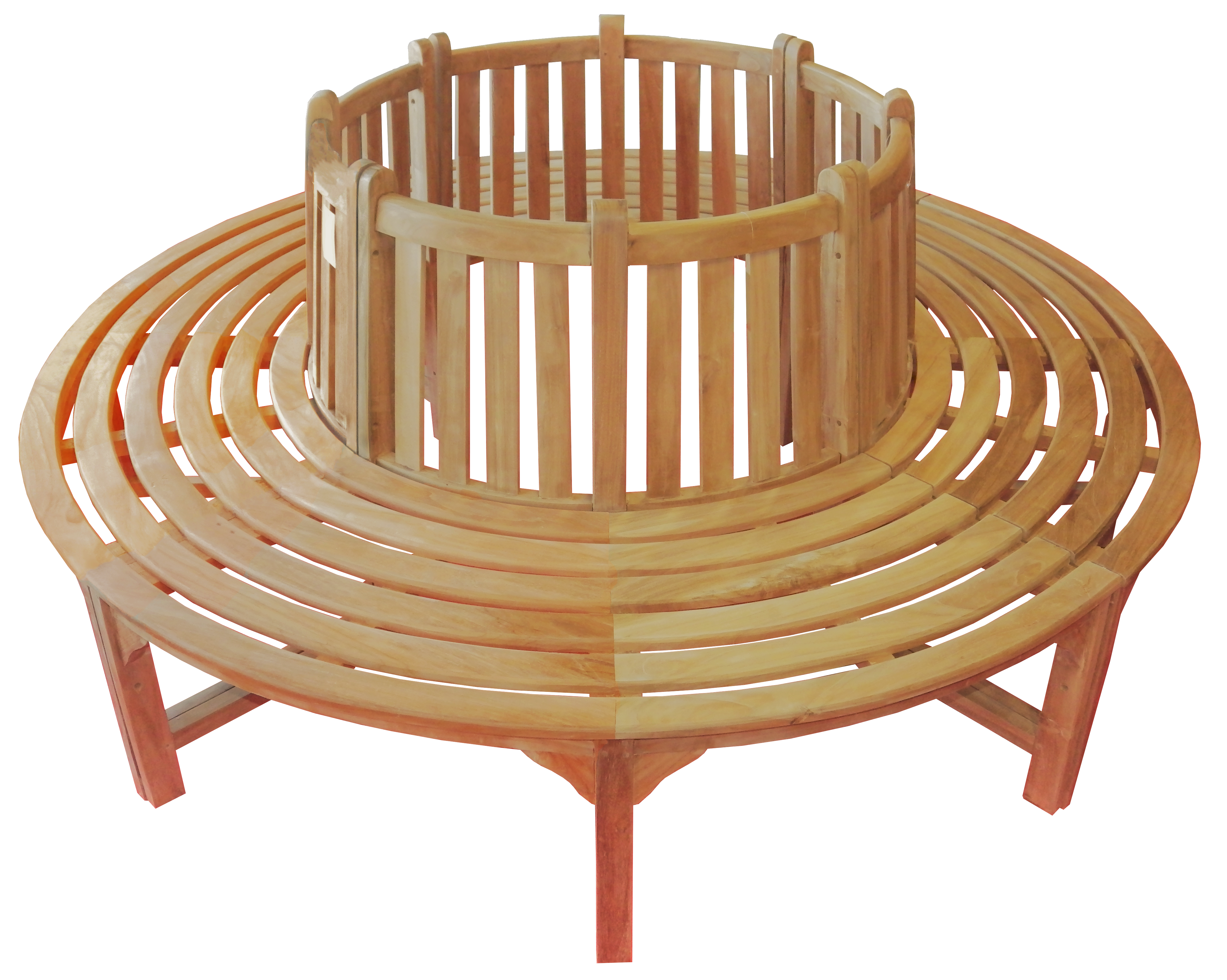 Gartenbank aus Teak – Serie Freiburg – für Bäume bis 90 cm Durchmesser Gartenbank aus Teak – Serie Freiburg – für Bäume bis 90 cm Durchmesser
